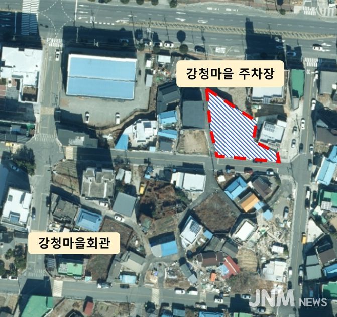 ‘사천시, 용강동 강청마을 주차장 조성공사 준공’