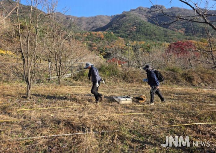김천 갈항사지 GPR탐사 시범조사 모습 (2025년 11월)