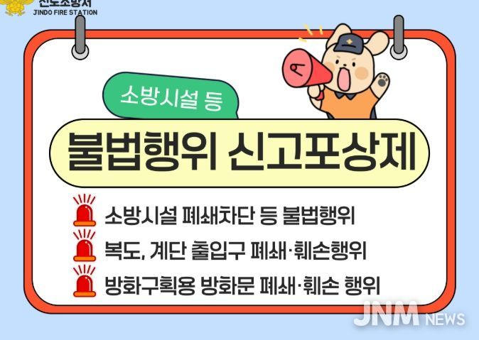 진도소방서, 소방시설 불법행위 신고포상