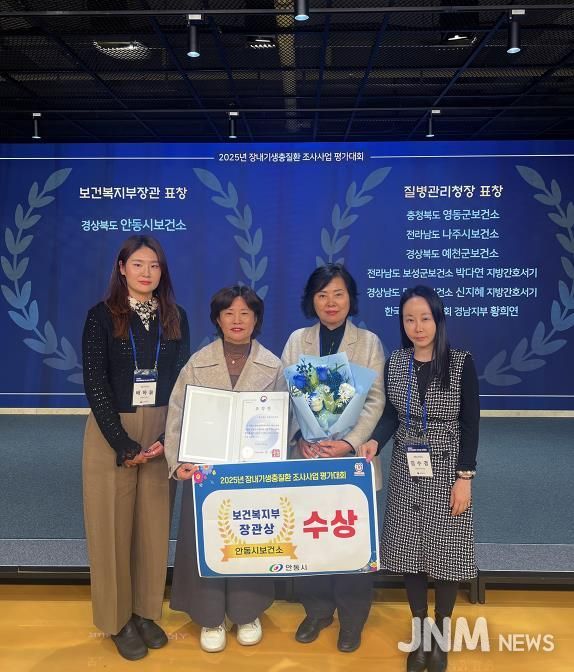 안동시, 2025년 장내기생충질환 조사사업 ‘보건복지부 장관상’ 수상