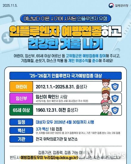 2025-2026절기 인플루엔자 예방접종 안내문