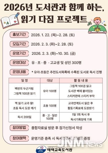 태백교육도서관, 읽기 다짐 프로젝트 운영