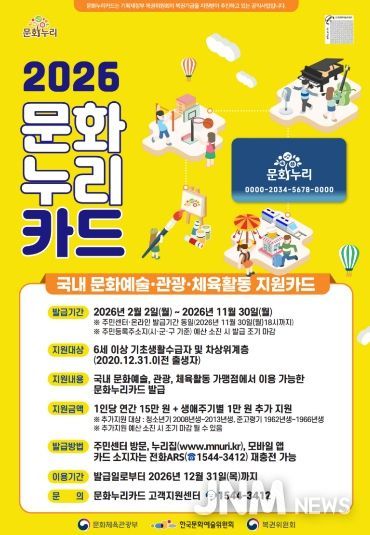 남원시, 2026년 문화누리카드 지원 확대